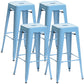 Industrial Style Bar Stools Stackable Wrought Iron Bar Cafe Metal High Chairs Light Blue 4 Piece Set Clearhalo 'Bar Furniture' 'Bar Stools' 'bar_stools' 'furn' 'furn_bar_stools' 'furniture_bar_stools' 'Kitchen & Dining Furniture' 'kitchen&dining_furn' 'kitchen' 'kitchen_furn' Furniture' 4321432