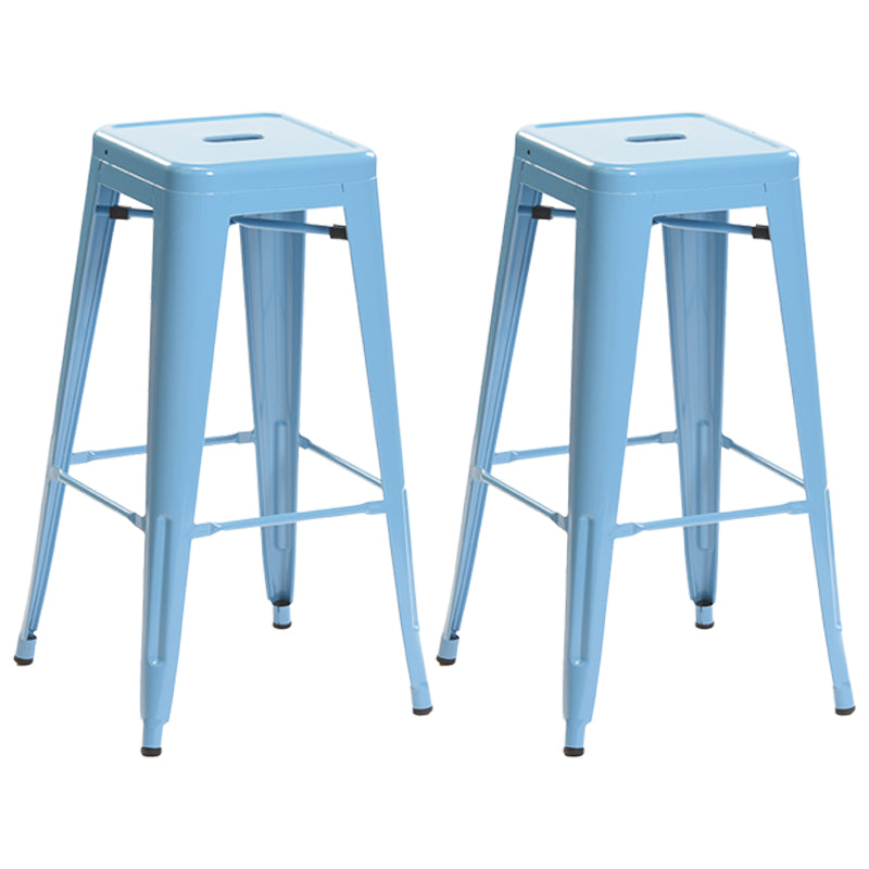 Industrial Style Bar Stools Stackable Wrought Iron Bar Cafe Metal High Chairs Light Blue 2 Piece Set Clearhalo 'Bar Furniture' 'Bar Stools' 'bar_stools' 'furn' 'furn_bar_stools' 'furniture_bar_stools' 'Kitchen & Dining Furniture' 'kitchen&dining_furn' 'kitchen' 'kitchen_furn' Furniture' 4321435