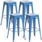 Industrial Style Bar Stools Stackable Wrought Iron Bar Cafe Metal High Chairs Sky Blue 4 Piece Set Clearhalo 'Bar Furniture' 'Bar Stools' 'bar_stools' 'furn' 'furn_bar_stools' 'furniture_bar_stools' 'Kitchen & Dining Furniture' 'kitchen&dining_furn' 'kitchen' 'kitchen_furn' Furniture' 4321436