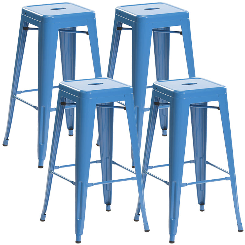 Industrial Style Bar Stools Stackable Wrought Iron Bar Cafe Metal High Chairs Sky Blue 4 Piece Set Clearhalo 'Bar Furniture' 'Bar Stools' 'bar_stools' 'furn' 'furn_bar_stools' 'furniture_bar_stools' 'Kitchen & Dining Furniture' 'kitchen&dining_furn' 'kitchen' 'kitchen_furn' Furniture' 4321436