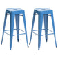 Industrial Style Bar Stools Stackable Wrought Iron Bar Cafe Metal High Chairs Sky Blue 2 Piece Set Clearhalo 'Bar Furniture' 'Bar Stools' 'bar_stools' 'furn' 'furn_bar_stools' 'furniture_bar_stools' 'Kitchen & Dining Furniture' 'kitchen&dining_furn' 'kitchen' 'kitchen_furn' Furniture' 4321438