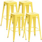 Industrial Style Bar Stools Stackable Wrought Iron Bar Cafe Metal High Chairs Yellow 4 Piece Set Clearhalo 'Bar Furniture' 'Bar Stools' 'bar_stools' 'furn' 'furn_bar_stools' 'furniture_bar_stools' 'Kitchen & Dining Furniture' 'kitchen&dining_furn' 'kitchen' 'kitchen_furn' Furniture' 4321439