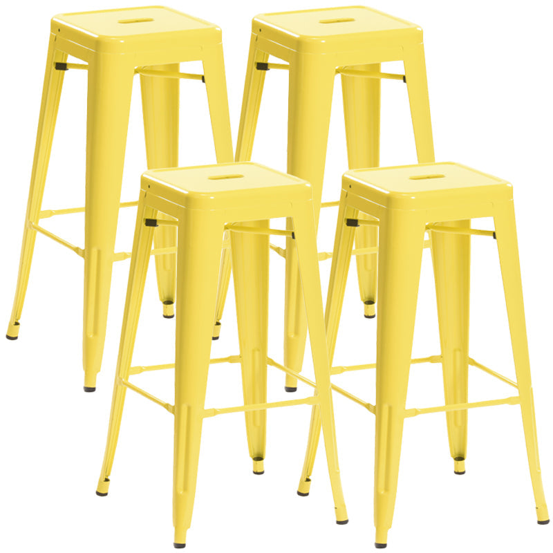 Industrial Style Bar Stools Stackable Wrought Iron Bar Cafe Metal High Chairs Yellow 4 Piece Set Clearhalo 'Bar Furniture' 'Bar Stools' 'bar_stools' 'furn' 'furn_bar_stools' 'furniture_bar_stools' 'Kitchen & Dining Furniture' 'kitchen&dining_furn' 'kitchen' 'kitchen_furn' Furniture' 4321439