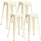 Industrial Style Bar Stools Stackable Wrought Iron Bar Cafe Metal High Chairs Off-White 4 Piece Set Clearhalo 'Bar Furniture' 'Bar Stools' 'bar_stools' 'furn' 'furn_bar_stools' 'furniture_bar_stools' 'Kitchen & Dining Furniture' 'kitchen&dining_furn' 'kitchen' 'kitchen_furn' Furniture' 4321442