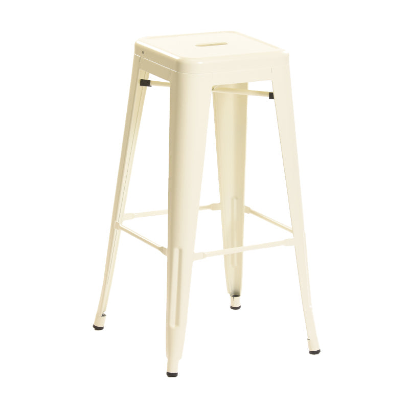 Industrial Style Bar Stools Stackable Wrought Iron Bar Cafe Metal High Chairs Off-White 1 Piece Clearhalo 'Bar Furniture' 'Bar Stools' 'bar_stools' 'furn' 'furn_bar_stools' 'furniture_bar_stools' 'Kitchen & Dining Furniture' 'kitchen&dining_furn' 'kitchen' 'kitchen_furn' Furniture' 4321443