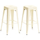 Industrial Style Bar Stools Stackable Wrought Iron Bar Cafe Metal High Chairs Off-White 2 Piece Set Clearhalo 'Bar Furniture' 'Bar Stools' 'bar_stools' 'furn' 'furn_bar_stools' 'furniture_bar_stools' 'Kitchen & Dining Furniture' 'kitchen&dining_furn' 'kitchen' 'kitchen_furn' Furniture' 4321444