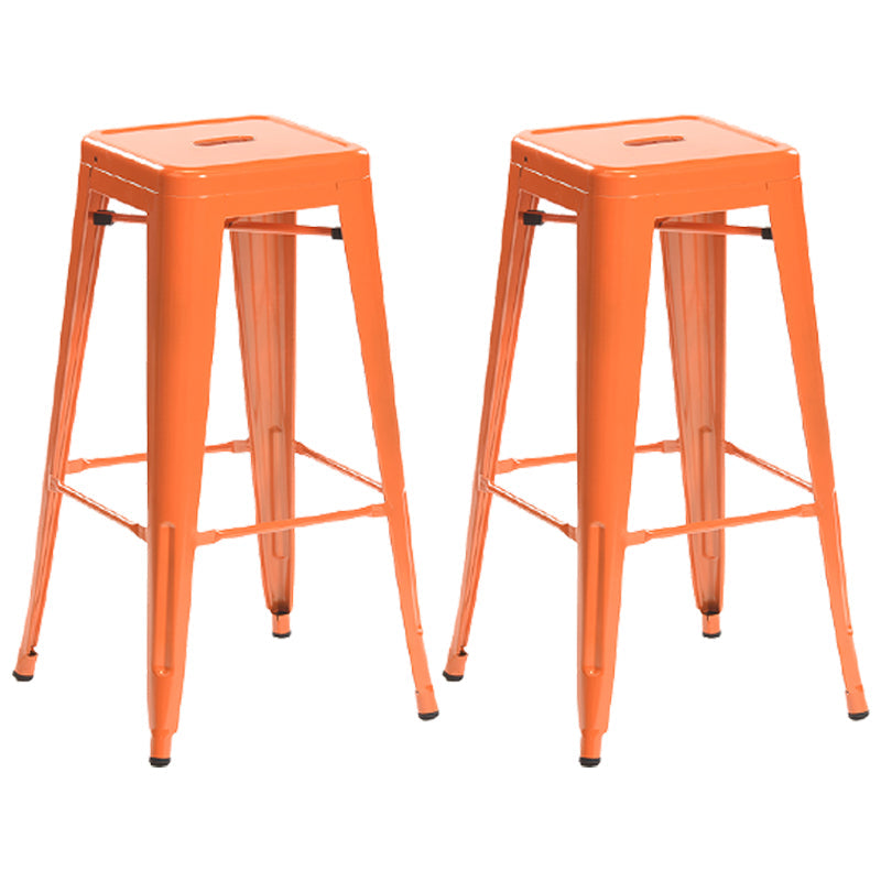 Industrial Style Bar Stools Stackable Wrought Iron Bar Cafe Metal High Chairs Orange 2 Piece Set Clearhalo 'Bar Furniture' 'Bar Stools' 'bar_stools' 'furn' 'furn_bar_stools' 'furniture_bar_stools' 'Kitchen & Dining Furniture' 'kitchen&dining_furn' 'kitchen' 'kitchen_furn' Furniture' 4321447