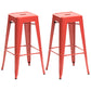 Industrial Style Bar Stools Stackable Wrought Iron Bar Cafe Metal High Chairs Red 2 Piece Set Clearhalo 'Bar Furniture' 'Bar Stools' 'bar_stools' 'furn' 'furn_bar_stools' 'furniture_bar_stools' 'Kitchen & Dining Furniture' 'kitchen&dining_furn' 'kitchen' 'kitchen_furn' Furniture' 4321450