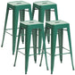 Industrial Style Bar Stools Stackable Wrought Iron Bar Cafe Metal High Chairs Green 4 Piece Set Clearhalo 'Bar Furniture' 'Bar Stools' 'bar_stools' 'furn' 'furn_bar_stools' 'furniture_bar_stools' 'Kitchen & Dining Furniture' 'kitchen&dining_furn' 'kitchen' 'kitchen_furn' Furniture' 4321451