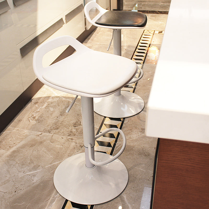 Dining Room Modern Leather Barstool Rotating Lifting Bar Stool with Backrests Clearhalo 'Bar Furniture' 'Bar Stools' 'bar_stools' 'furn' 'furn_bar_stools' 'furniture_bar_stools' 'Kitchen & Dining Furniture' 'kitchen&dining_furn' 'kitchen' 'kitchen_furn' Furniture' 4321461