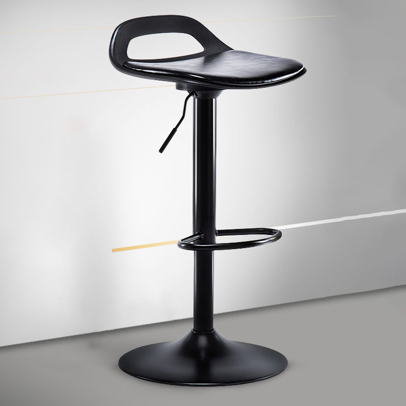Dining Room Modern Leather Barstool Rotating Lifting Bar Stool with Backrests Black 1 Piece Clearhalo 'Bar Furniture' 'Bar Stools' 'bar_stools' 'furn' 'furn_bar_stools' 'furniture_bar_stools' 'Kitchen & Dining Furniture' 'kitchen&dining_furn' 'kitchen' 'kitchen_furn' Furniture' 4321463