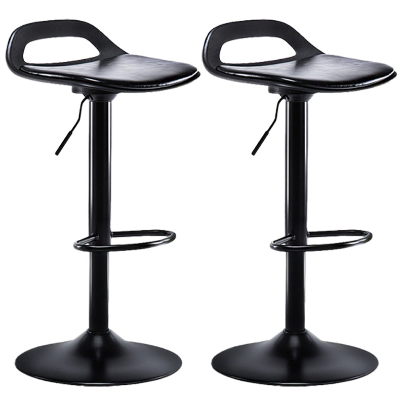 Dining Room Modern Leather Barstool Rotating Lifting Bar Stool with Backrests Black 2 Piece Set Clearhalo 'Bar Furniture' 'Bar Stools' 'bar_stools' 'furn' 'furn_bar_stools' 'furniture_bar_stools' 'Kitchen & Dining Furniture' 'kitchen&dining_furn' 'kitchen' 'kitchen_furn' Furniture' 4321466