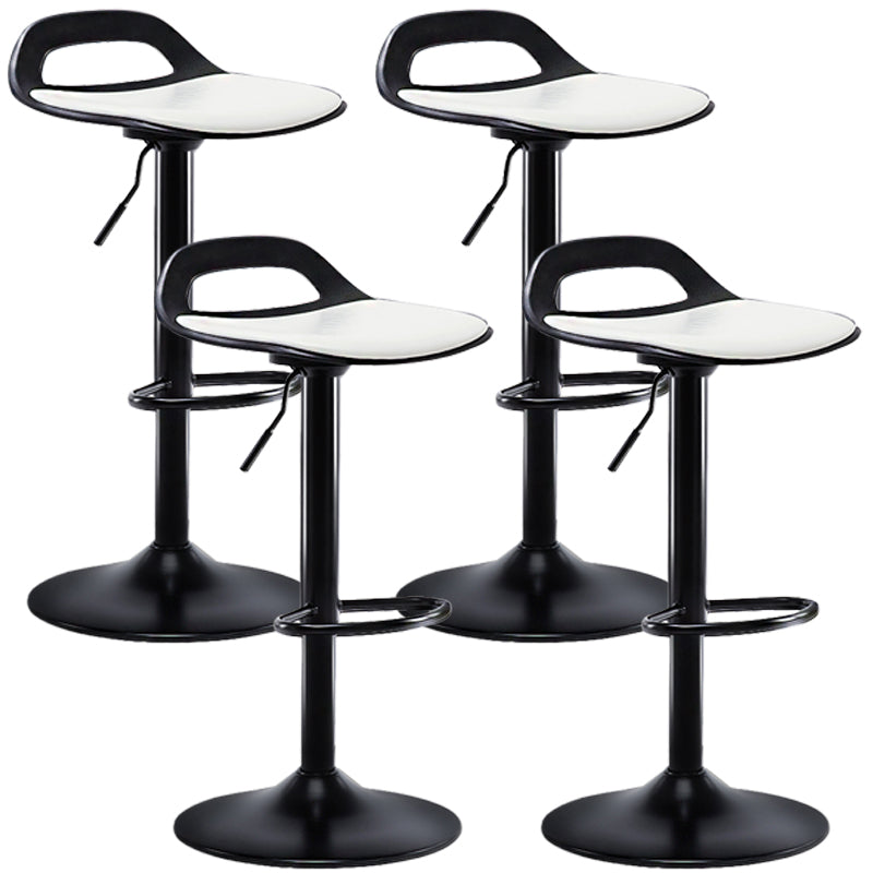 Dining Room Modern Leather Barstool Rotating Lifting Bar Stool with Backrests Black White 4 Piece Set Clearhalo 'Bar Furniture' 'Bar Stools' 'bar_stools' 'furn' 'furn_bar_stools' 'furniture_bar_stools' 'Kitchen & Dining Furniture' 'kitchen&dining_furn' 'kitchen' 'kitchen_furn' Furniture' 4321467