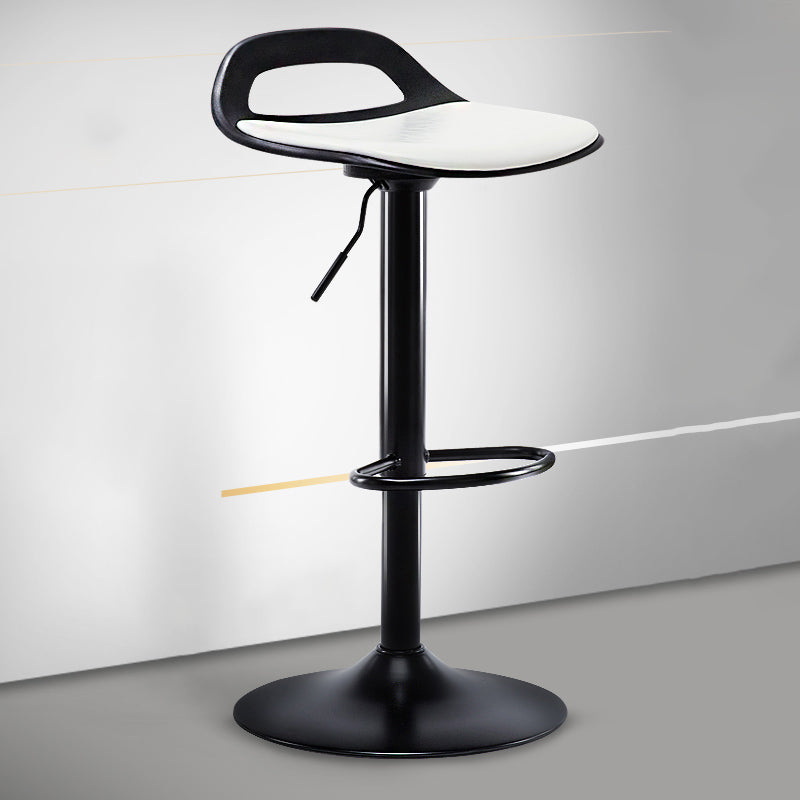 Dining Room Modern Leather Barstool Rotating Lifting Bar Stool with Backrests Black White 1 Piece Clearhalo 'Bar Furniture' 'Bar Stools' 'bar_stools' 'furn' 'furn_bar_stools' 'furniture_bar_stools' 'Kitchen & Dining Furniture' 'kitchen&dining_furn' 'kitchen' 'kitchen_furn' Furniture' 4321469