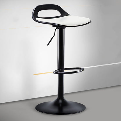 Dining Room Modern Leather Barstool Rotating Lifting Bar Stool with Backrests Black White 1 Piece Clearhalo 'Bar Furniture' 'Bar Stools' 'bar_stools' 'furn' 'furn_bar_stools' 'furniture_bar_stools' 'Kitchen & Dining Furniture' 'kitchen&dining_furn' 'kitchen' 'kitchen_furn' Furniture' 4321469