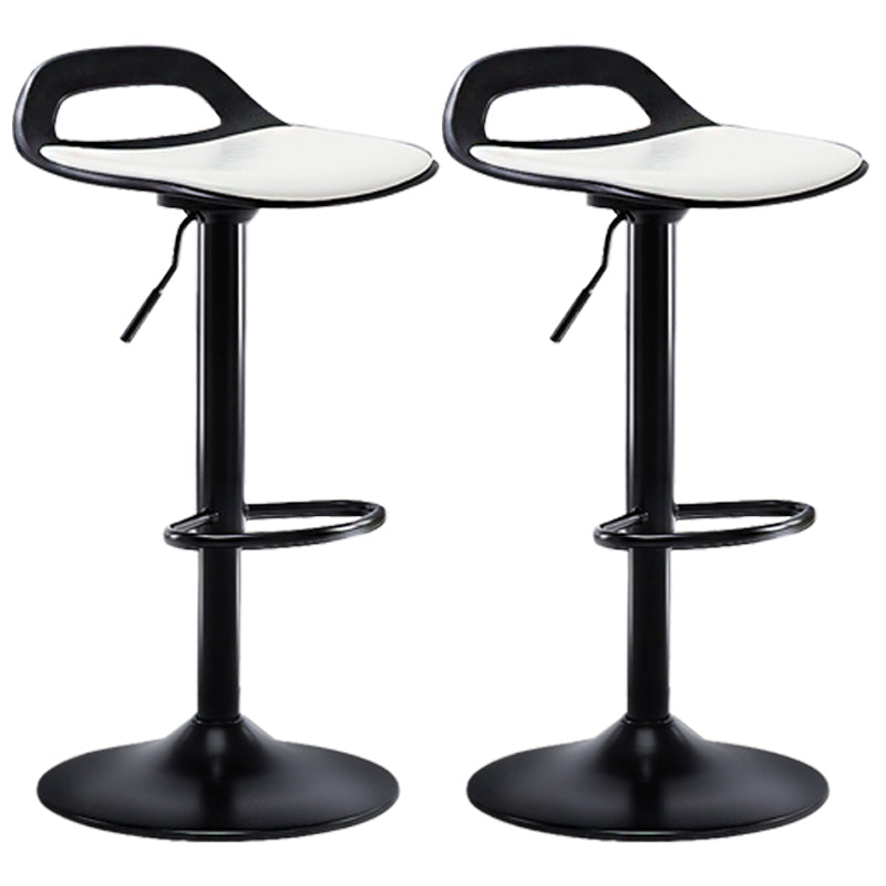 Dining Room Modern Leather Barstool Rotating Lifting Bar Stool with Backrests Black White 2 Piece Set Clearhalo 'Bar Furniture' 'Bar Stools' 'bar_stools' 'furn' 'furn_bar_stools' 'furniture_bar_stools' 'Kitchen & Dining Furniture' 'kitchen&dining_furn' 'kitchen' 'kitchen_furn' Furniture' 4321471