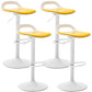 Dining Room Modern Leather Barstool Rotating Lifting Bar Stool with Backrests Yellow 4 Piece Set Clearhalo 'Bar Furniture' 'Bar Stools' 'bar_stools' 'furn' 'furn_bar_stools' 'furniture_bar_stools' 'Kitchen & Dining Furniture' 'kitchen&dining_furn' 'kitchen' 'kitchen_furn' Furniture' 4321473