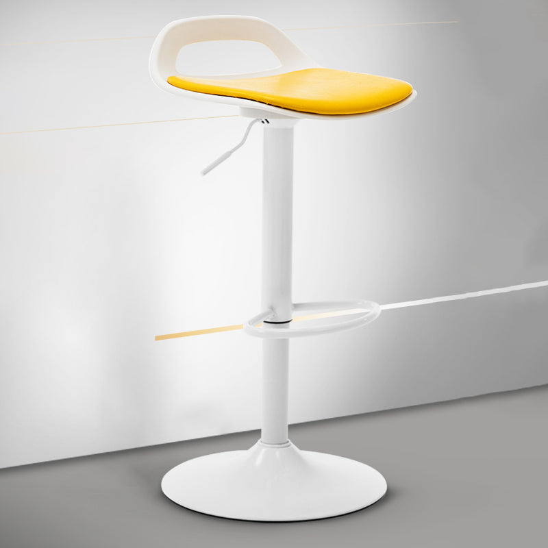Dining Room Modern Leather Barstool Rotating Lifting Bar Stool with Backrests Yellow 1 Piece Clearhalo 'Bar Furniture' 'Bar Stools' 'bar_stools' 'furn' 'furn_bar_stools' 'furniture_bar_stools' 'Kitchen & Dining Furniture' 'kitchen&dining_furn' 'kitchen' 'kitchen_furn' Furniture' 4321474