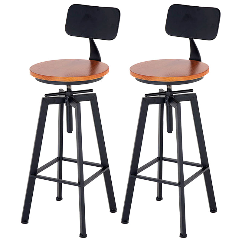 Swivel Solid Wood Bar Stool Adjustable Height Industrial Barstool for Coffee Shop 2 Piece Set Clearhalo 'Bar Furniture' 'Bar Stools' 'bar_stools' 'furn' 'furn_bar_stools' 'furniture_bar_stools' 'Kitchen & Dining Furniture' 'kitchen&dining_furn' 'kitchen' 'kitchen_furn' Furniture' 4321481
