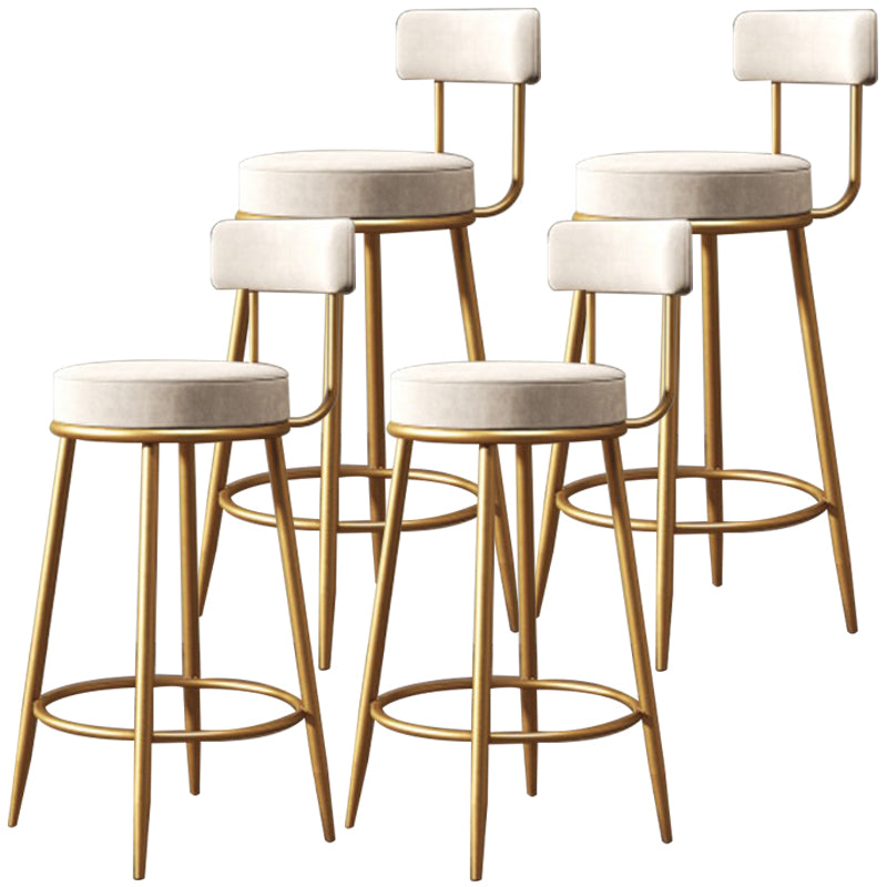 Nordic Velvet Cushion Barstool Gold 4 Legs Bar Stool for Indoor White 4 Piece Set Clearhalo 'Bar Furniture' 'Bar Stools' 'bar_stools' 'furn' 'furn_bar_stools' 'furniture_bar_stools' 'Kitchen & Dining Furniture' 'kitchen&dining_furn' 'kitchen' 'kitchen_furn' Furniture' 4321493