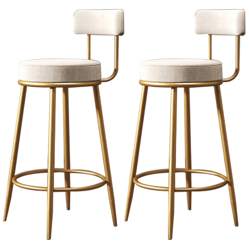 Nordic Velvet Cushion Barstool Gold 4 Legs Bar Stool for Indoor White 2 Piece Set Clearhalo 'Bar Furniture' 'Bar Stools' 'bar_stools' 'furn' 'furn_bar_stools' 'furniture_bar_stools' 'Kitchen & Dining Furniture' 'kitchen&dining_furn' 'kitchen' 'kitchen_furn' Furniture' 4321494