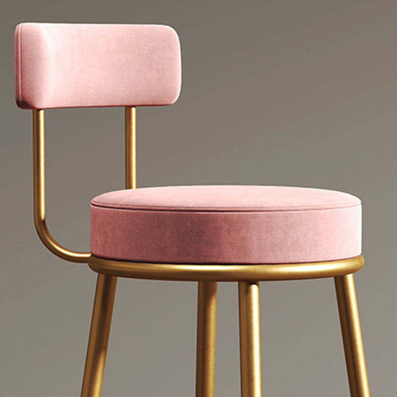 Nordic Velvet Cushion Barstool Gold 4 Legs Bar Stool for Indoor Clearhalo 'Bar Furniture' 'Bar Stools' 'bar_stools' 'furn' 'furn_bar_stools' 'furniture_bar_stools' 'Kitchen & Dining Furniture' 'kitchen&dining_furn' 'kitchen' 'kitchen_furn' Furniture' 4321499