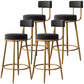 Nordic Velvet Cushion Barstool Gold 4 Legs Bar Stool for Indoor Black 4 Piece Set Clearhalo 'Bar Furniture' 'Bar Stools' 'bar_stools' 'furn' 'furn_bar_stools' 'furniture_bar_stools' 'Kitchen & Dining Furniture' 'kitchen&dining_furn' 'kitchen' 'kitchen_furn' Furniture' 4321501