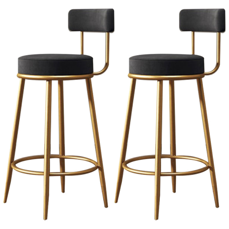 Nordic Velvet Cushion Barstool Gold 4 Legs Bar Stool for Indoor Black 2 Piece Set Clearhalo 'Bar Furniture' 'Bar Stools' 'bar_stools' 'furn' 'furn_bar_stools' 'furniture_bar_stools' 'Kitchen & Dining Furniture' 'kitchen&dining_furn' 'kitchen' 'kitchen_furn' Furniture' 4321502