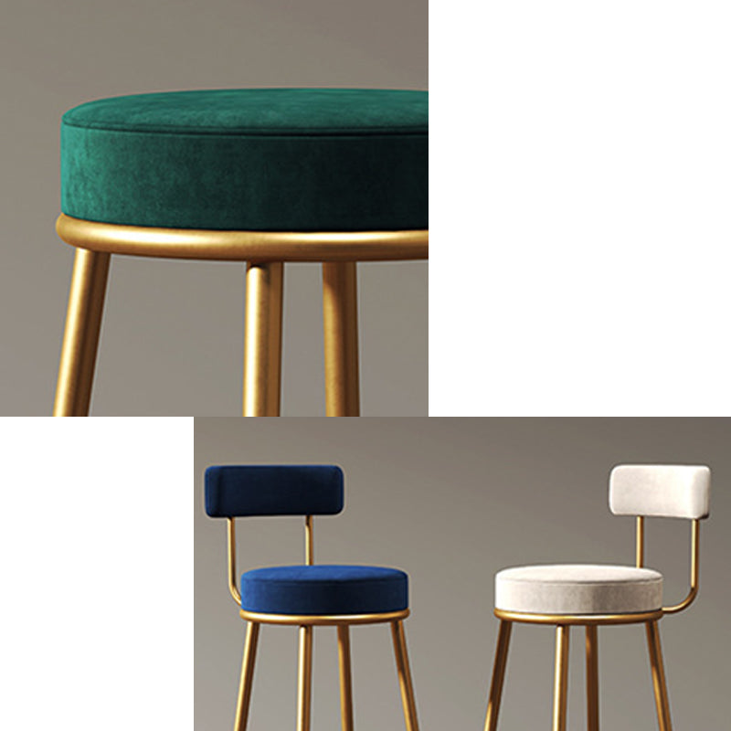 Nordic Velvet Cushion Barstool Gold 4 Legs Bar Stool for Indoor Clearhalo 'Bar Furniture' 'Bar Stools' 'bar_stools' 'furn' 'furn_bar_stools' 'furniture_bar_stools' 'Kitchen & Dining Furniture' 'kitchen&dining_furn' 'kitchen' 'kitchen_furn' Furniture' 4321503