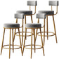 Nordic Velvet Cushion Barstool Gold 4 Legs Bar Stool for Indoor Grey 4 Piece Set Clearhalo 'Bar Furniture' 'Bar Stools' 'bar_stools' 'furn' 'furn_bar_stools' 'furniture_bar_stools' 'Kitchen & Dining Furniture' 'kitchen&dining_furn' 'kitchen' 'kitchen_furn' Furniture' 4321504