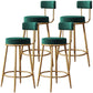 Nordic Velvet Cushion Barstool Gold 4 Legs Bar Stool for Indoor Green 4 Piece Set Clearhalo 'Bar Furniture' 'Bar Stools' 'bar_stools' 'furn' 'furn_bar_stools' 'furniture_bar_stools' 'Kitchen & Dining Furniture' 'kitchen&dining_furn' 'kitchen' 'kitchen_furn' Furniture' 4321508
