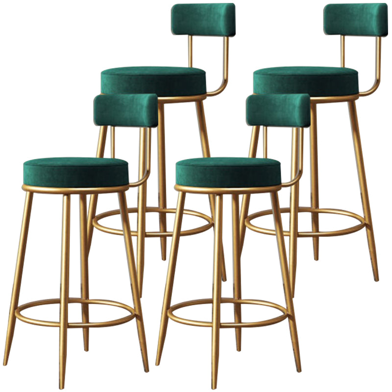 Nordic Velvet Cushion Barstool Gold 4 Legs Bar Stool for Indoor Green 4 Piece Set Clearhalo 'Bar Furniture' 'Bar Stools' 'bar_stools' 'furn' 'furn_bar_stools' 'furniture_bar_stools' 'Kitchen & Dining Furniture' 'kitchen&dining_furn' 'kitchen' 'kitchen_furn' Furniture' 4321508
