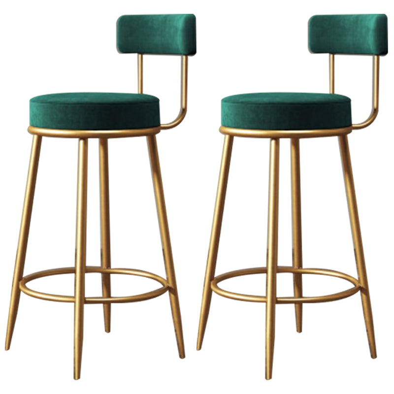Nordic Velvet Cushion Barstool Gold 4 Legs Bar Stool for Indoor Green 2 Piece Set Clearhalo 'Bar Furniture' 'Bar Stools' 'bar_stools' 'furn' 'furn_bar_stools' 'furniture_bar_stools' 'Kitchen & Dining Furniture' 'kitchen&dining_furn' 'kitchen' 'kitchen_furn' Furniture' 4321509