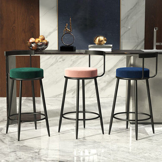 Modern Upholstered Barstool Metal 4 Legs Armless Bar Stool for Indoor(Set of 4) Clearhalo 'Bar Furniture' 'Bar Stools' 'bar_stools' 'furn' 'furn_bar_stools' 'furniture_bar_stools' 'Kitchen & Dining Furniture' 'kitchen&dining_furn' 'kitchen' 'kitchen_furn' Furniture' 4321512
