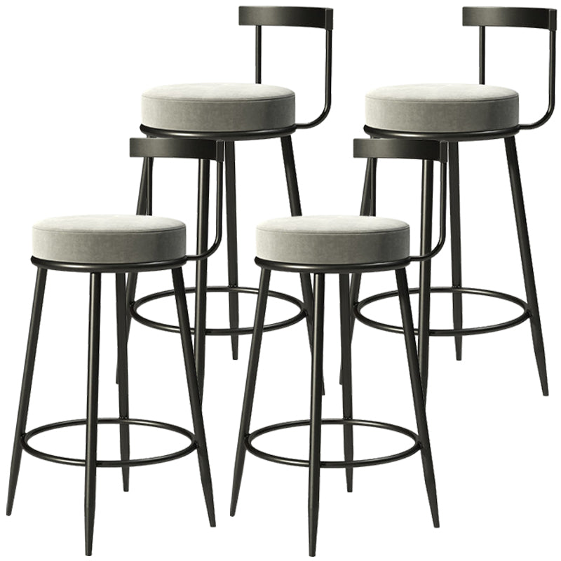 Modern Upholstered Barstool Metal 4 Legs Armless Bar Stool for Indoor(Set of 4) White-Gray 4 Piece Set Clearhalo 'Bar Furniture' 'Bar Stools' 'bar_stools' 'furn' 'furn_bar_stools' 'furniture_bar_stools' 'Kitchen & Dining Furniture' 'kitchen&dining_furn' 'kitchen' 'kitchen_furn' Furniture' 4321513