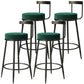 Modern Upholstered Barstool Metal 4 Legs Armless Bar Stool for Indoor(Set of 4) Green 4 Piece Set Clearhalo 'Bar Furniture' 'Bar Stools' 'bar_stools' 'furn' 'furn_bar_stools' 'furniture_bar_stools' 'Kitchen & Dining Furniture' 'kitchen&dining_furn' 'kitchen' 'kitchen_furn' Furniture' 4321518