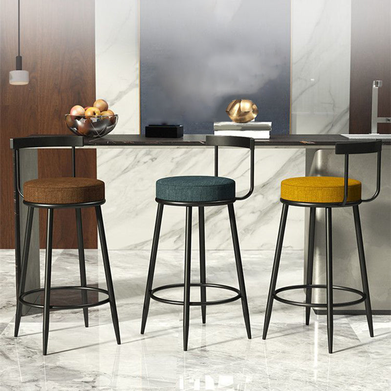 Modern Upholstered Barstool Metal 4 Legs Armless Bar Stool for Indoor(Set of 4) Clearhalo 'Bar Furniture' 'Bar Stools' 'bar_stools' 'furn' 'furn_bar_stools' 'furniture_bar_stools' 'Kitchen & Dining Furniture' 'kitchen&dining_furn' 'kitchen' 'kitchen_furn' Furniture' 4321519