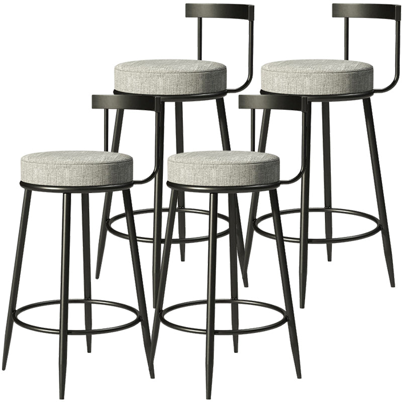 Modern Upholstered Barstool Metal 4 Legs Armless Bar Stool for Indoor(Set of 4) Light Gray 4 Piece Set Clearhalo 'Bar Furniture' 'Bar Stools' 'bar_stools' 'furn' 'furn_bar_stools' 'furniture_bar_stools' 'Kitchen & Dining Furniture' 'kitchen&dining_furn' 'kitchen' 'kitchen_furn' Furniture' 4321520