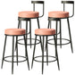 Modern Upholstered Barstool Metal 4 Legs Armless Bar Stool for Indoor(Set of 4) Pink 4 Piece Set Clearhalo 'Bar Furniture' 'Bar Stools' 'bar_stools' 'furn' 'furn_bar_stools' 'furniture_bar_stools' 'Kitchen & Dining Furniture' 'kitchen&dining_furn' 'kitchen' 'kitchen_furn' Furniture' 4321522