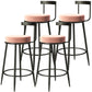 Modern Upholstered Barstool Metal 4 Legs Armless Bar Stool for Indoor(Set of 4) Light Pink 4 Piece Set Clearhalo 'Bar Furniture' 'Bar Stools' 'bar_stools' 'furn' 'furn_bar_stools' 'furniture_bar_stools' 'Kitchen & Dining Furniture' 'kitchen&dining_furn' 'kitchen' 'kitchen_furn' Furniture' 4321524