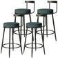 Modern Upholstered Barstool Metal 4 Legs Armless Bar Stool for Indoor(Set of 4) Blue-Green 4 Piece Set Clearhalo 'Bar Furniture' 'Bar Stools' 'bar_stools' 'furn' 'furn_bar_stools' 'furniture_bar_stools' 'Kitchen & Dining Furniture' 'kitchen&dining_furn' 'kitchen' 'kitchen_furn' Furniture' 4321525