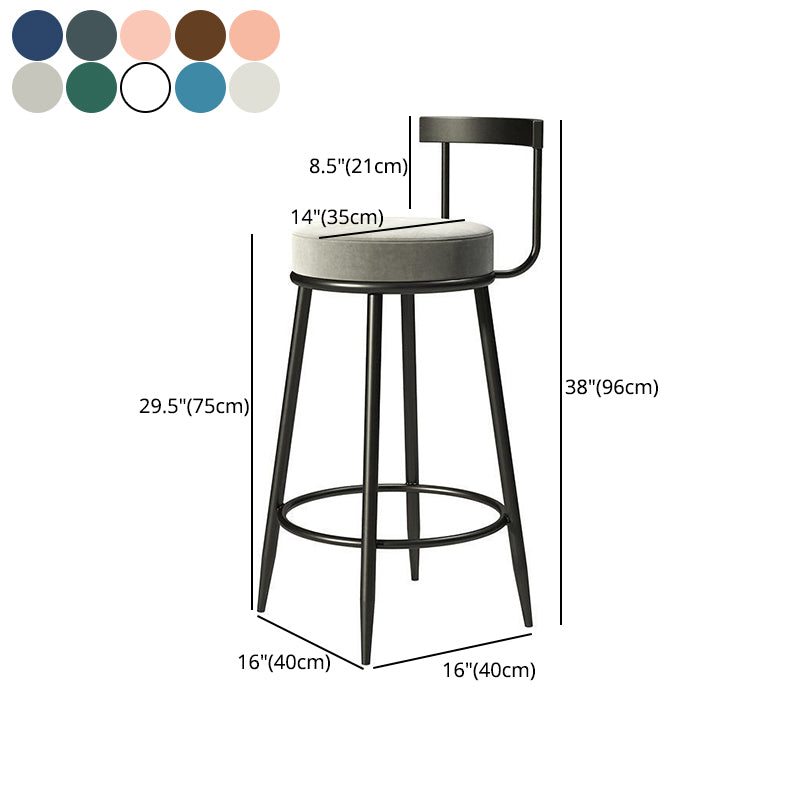 Modern Upholstered Barstool Metal 4 Legs Armless Bar Stool for Indoor(Set of 4) Clearhalo 'Bar Furniture' 'Bar Stools' 'bar_stools' 'furn' 'furn_bar_stools' 'furniture_bar_stools' 'Kitchen & Dining Furniture' 'kitchen&dining_furn' 'kitchen' 'kitchen_furn' Furniture' 4321527