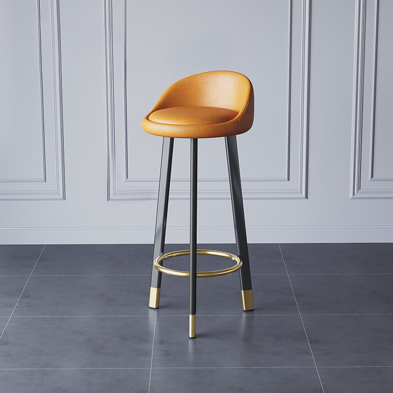 Modern Simple 28-inch Barstool Metal 3 Legs Bar Stool for Indoor, 1 Piece Orange Clearhalo 'Bar Furniture' 'Bar Stools' 'bar_stools' 'furn' 'furn_bar_stools' 'furniture_bar_stools' 'Kitchen & Dining Furniture' 'kitchen&dining_furn' 'kitchen' 'kitchen_furn' Furniture' 4321534