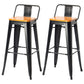 Industrial Style Armless Barstool Iron Frame Counter Stools for Coffee Shop Brown With Back 2 Piece Set Clearhalo 'Bar Furniture' 'Bar Stools' 'bar_stools' 'furn' 'furn_bar_stools' 'furniture_bar_stools' 'Kitchen & Dining Furniture' 'kitchen&dining_furn' 'kitchen' 'kitchen_furn' Furniture' 4321549