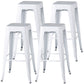 Industrial Style Armless Barstool Iron Frame Counter Stools for Coffee Shop White Backless 4 Piece Set Clearhalo 'Bar Furniture' 'Bar Stools' 'bar_stools' 'furn' 'furn_bar_stools' 'furniture_bar_stools' 'Kitchen & Dining Furniture' 'kitchen&dining_furn' 'kitchen' 'kitchen_furn' Furniture' 4321558