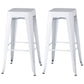 Industrial Style Armless Barstool Iron Frame Counter Stools for Coffee Shop White Backless 2 Piece Set Clearhalo 'Bar Furniture' 'Bar Stools' 'bar_stools' 'furn' 'furn_bar_stools' 'furniture_bar_stools' 'Kitchen & Dining Furniture' 'kitchen&dining_furn' 'kitchen' 'kitchen_furn' Furniture' 4321561