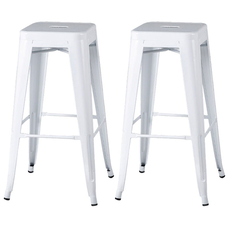 Industrial Style Armless Barstool Iron Frame Counter Stools for Coffee Shop White Backless 2 Piece Set Clearhalo 'Bar Furniture' 'Bar Stools' 'bar_stools' 'furn' 'furn_bar_stools' 'furniture_bar_stools' 'Kitchen & Dining Furniture' 'kitchen&dining_furn' 'kitchen' 'kitchen_furn' Furniture' 4321561