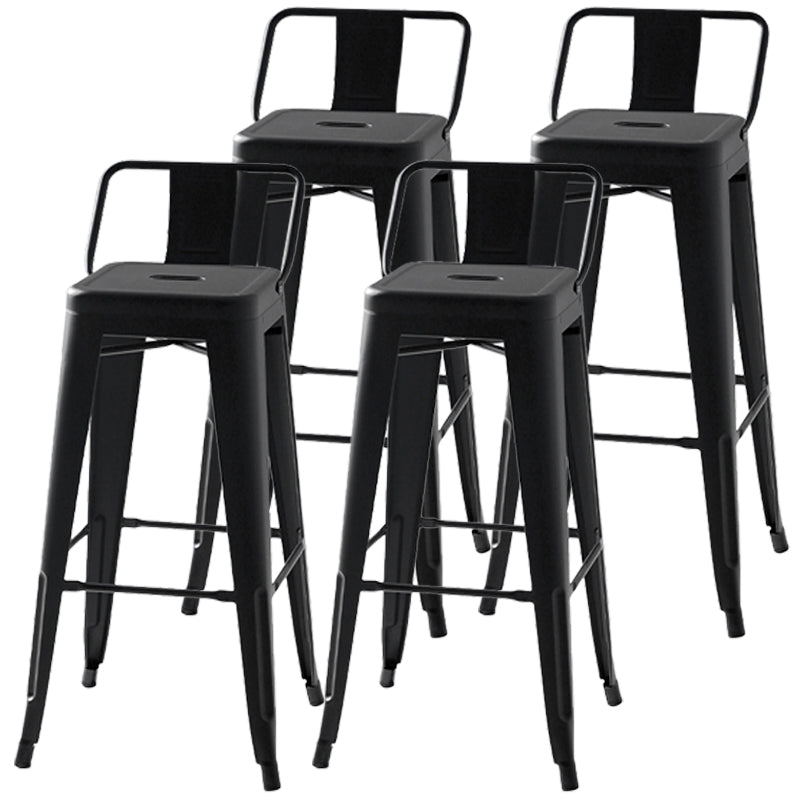 Industrial Style Armless Barstool Iron Frame Counter Stools for Coffee Shop Black With Back 4 Piece Set Clearhalo 'Bar Furniture' 'Bar Stools' 'bar_stools' 'furn' 'furn_bar_stools' 'furniture_bar_stools' 'Kitchen & Dining Furniture' 'kitchen&dining_furn' 'kitchen' 'kitchen_furn' Furniture' 4321564