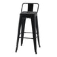 Industrial Style Armless Barstool Iron Frame Counter Stools for Coffee Shop Black With Back 1 Piece Clearhalo 'Bar Furniture' 'Bar Stools' 'bar_stools' 'furn' 'furn_bar_stools' 'furniture_bar_stools' 'Kitchen & Dining Furniture' 'kitchen&dining_furn' 'kitchen' 'kitchen_furn' Furniture' 4321565