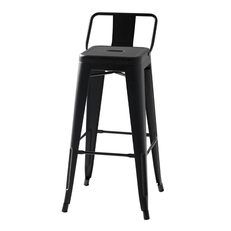 Industrial Style Armless Barstool Iron Frame Counter Stools for Coffee Shop Black With Back 1 Piece Clearhalo 'Bar Furniture' 'Bar Stools' 'bar_stools' 'furn' 'furn_bar_stools' 'furniture_bar_stools' 'Kitchen & Dining Furniture' 'kitchen&dining_furn' 'kitchen' 'kitchen_furn' Furniture' 4321565